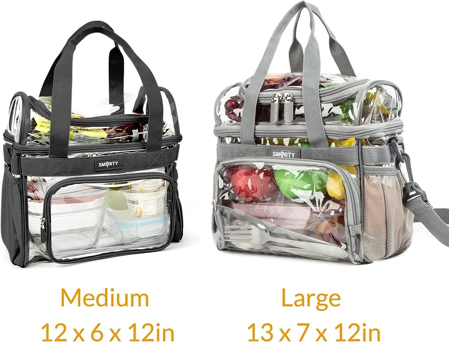 Heavy Duty Clear Lunch Tote Stadium Bag Approved Durable Crossbody Travel Makeup Cosmetic Box for Football Basketball Baseball Games Concerts Work Correctional Officers