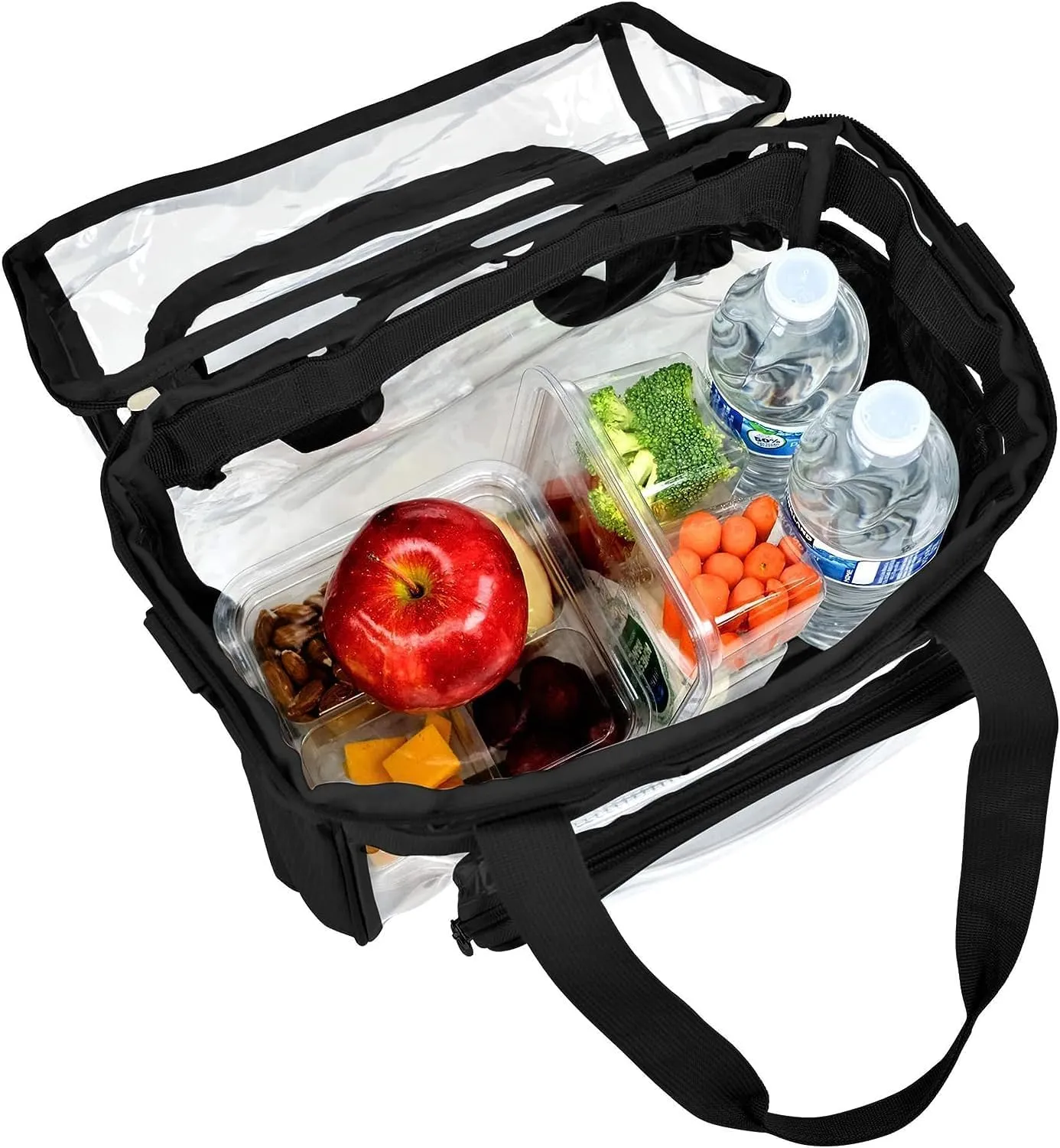 Heavy Duty Clear Lunch Tote Stadium Bag Approved Durable Crossbody Travel Makeup Cosmetic Box for Football Basketball Baseball Games Concerts Work Correctional Officers