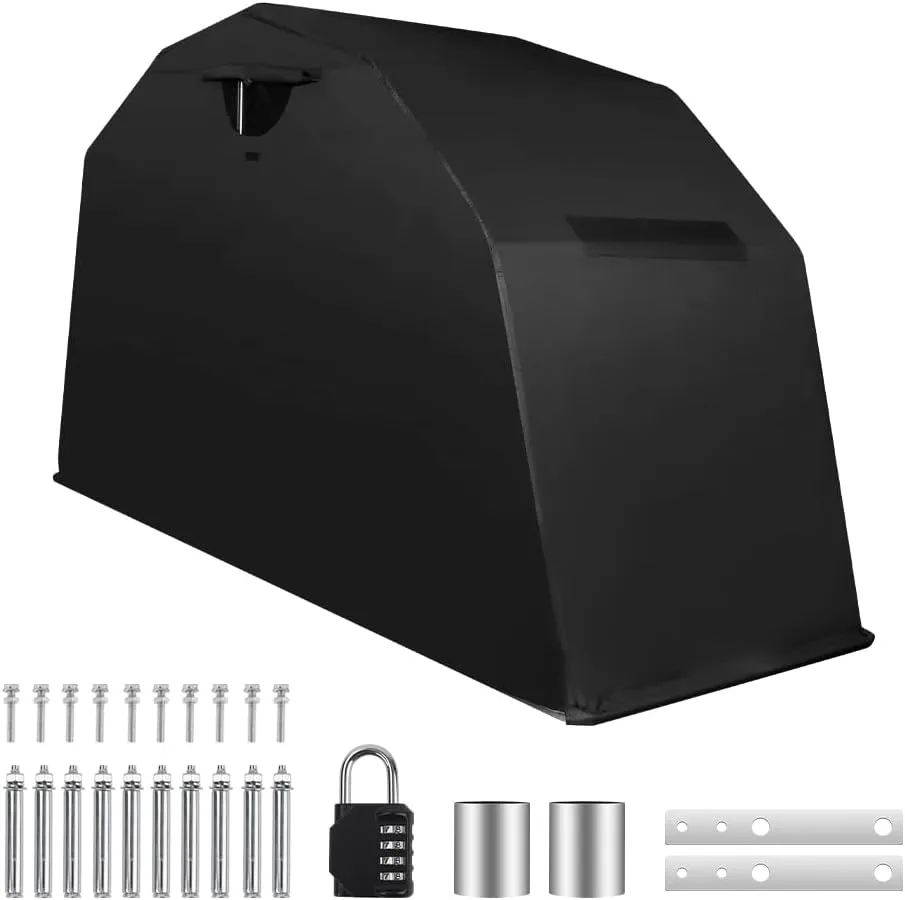 Heavy Duty Motorcycle Shelter Storage Sheds Motorcycle Garage, 106.3"x 41.3"x 61.1" Motorcycle Cover Waterproof Outdoor Motorcycle Tent with Lock