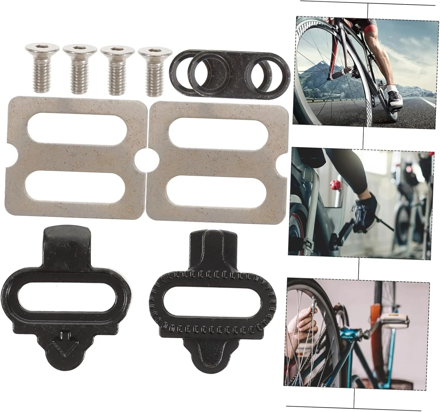 HEMOTON Mountain Bike Lock Cleat Self Locking Pedal Clips for Cycling Accessories Durable Kit for System Shoes