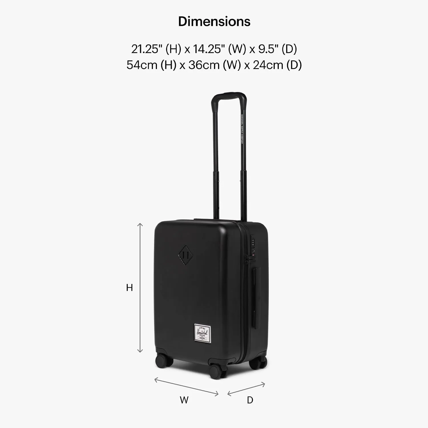 Herschel Supply Co. Heritage Hardshell Luggage, True Blue, Carry-On 21-Inch
