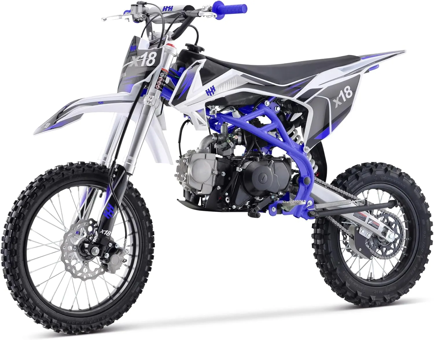 HHH 125cc Dirtbike X18 Dirt Bike DB X18 Racing DB18 Dirtbike 125cc 4 Speed Manual Clutch and Big Size Tires 17/14 inches