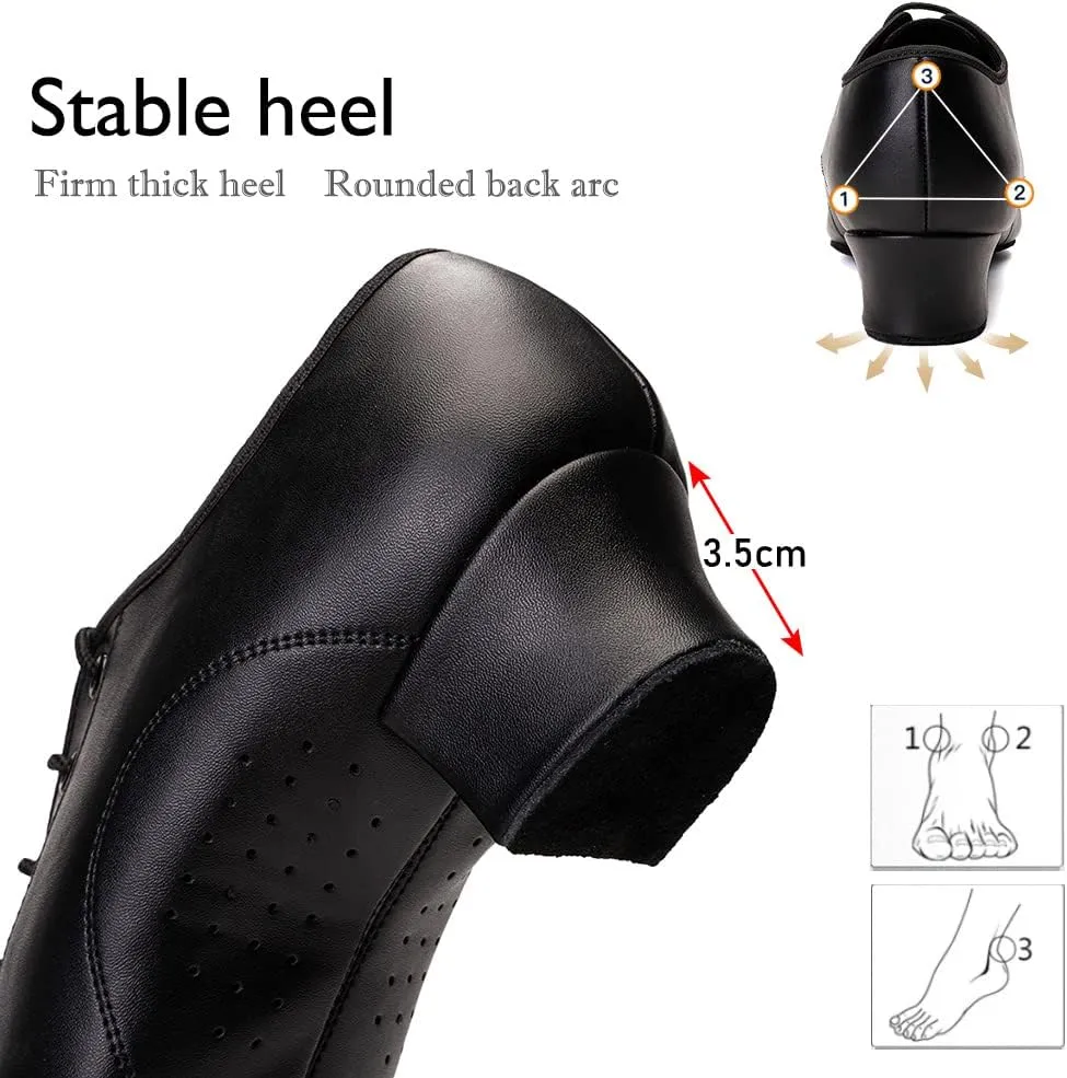HIPPOSEUS Boys/Men lace-up Dance ShoesBallroom Dance Shoes for Latin Tango Salsa Kids Low Heel Dance Performence Shoes