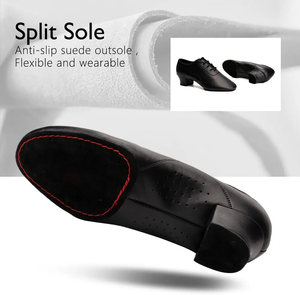 HIPPOSEUS Boys/Men lace-up Dance ShoesBallroom Dance Shoes for Latin Tango Salsa Kids Low Heel Dance Performence Shoes