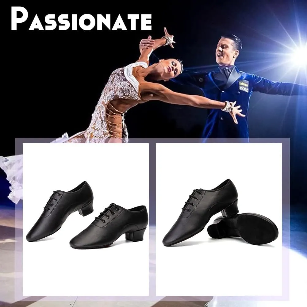 HIPPOSEUS Boys/Men lace-up Dance ShoesBallroom Dance Shoes for Latin Tango Salsa Kids Low Heel Dance Performence Shoes