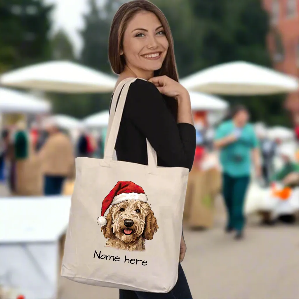 Holiday Goldendoodle Canvas Tote – Organic, Stylish & Festive