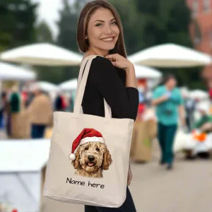 Holiday Goldendoodle Canvas Tote – Organic, Stylish & Festive