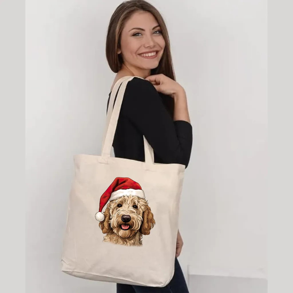 Holiday Goldendoodle Canvas Tote – Organic, Stylish & Festive