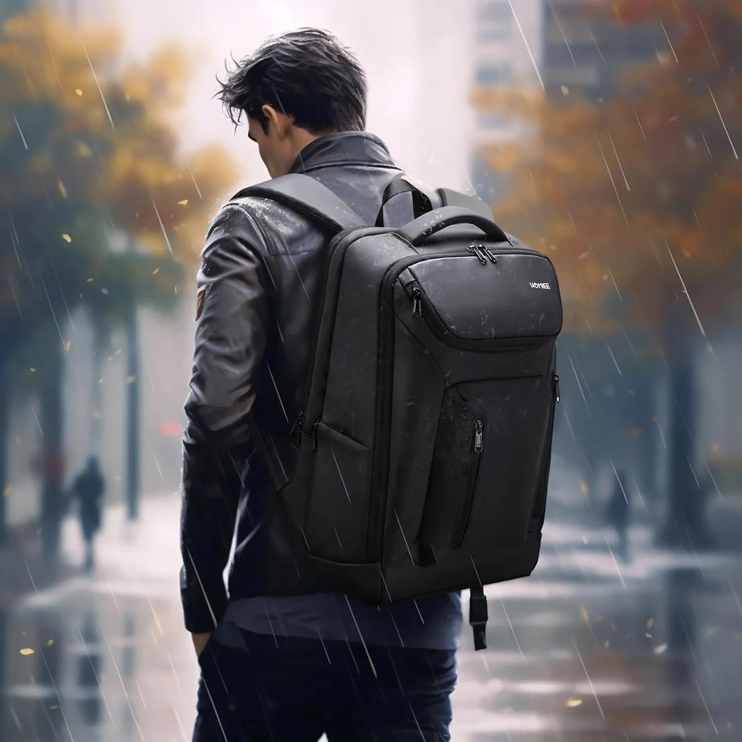 HOMIEE Business Smart Backpack Waterproof 15.6 Inch Laptop Backpack with USB Charging Port