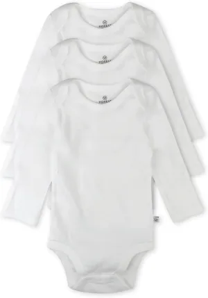 HonestBaby Baby 3-Pack Long Sleeve Bodysuits One-piece Organic Cotton for Infants