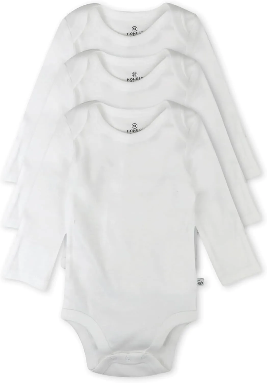 HonestBaby Baby 3-Pack Long Sleeve Bodysuits One-piece Organic Cotton for Infants