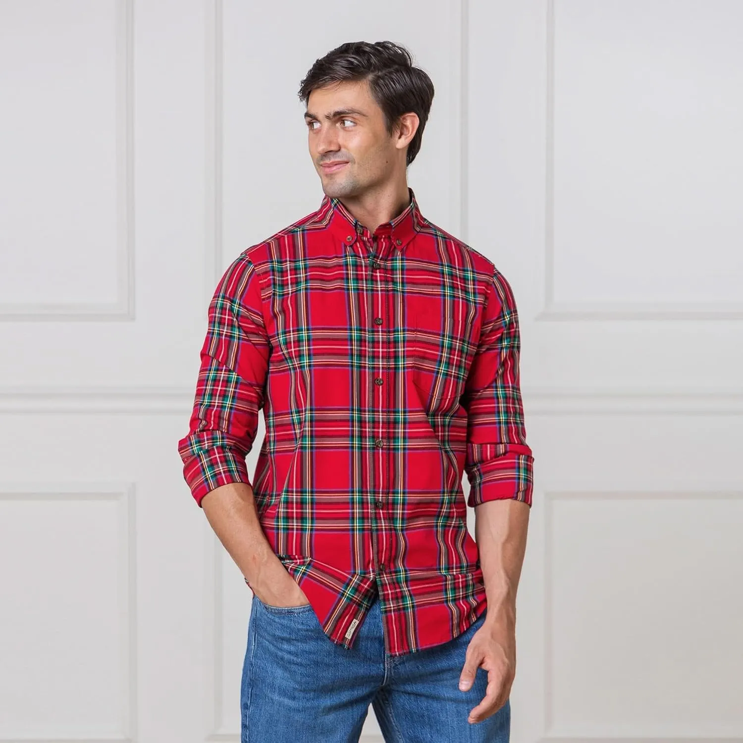 Hope & Henry Men's Long Sleeve Poplin Button Down Shirt