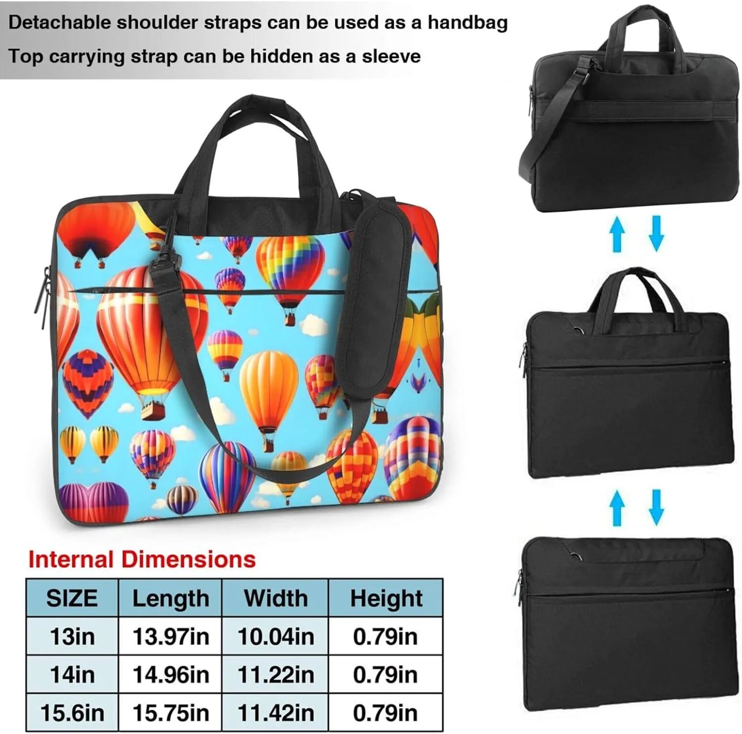 Hot Air Balloons Print Practical Laptop Case Laptop Bag - Stylish Messenger Bag & Laptop Shoulder Bag