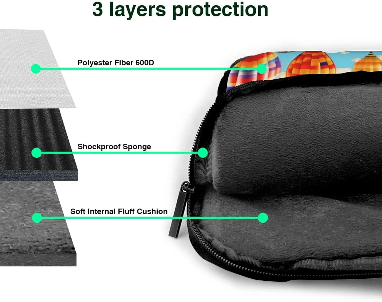 Hot Air Balloons Print Practical Laptop Case Laptop Bag - Stylish Messenger Bag & Laptop Shoulder Bag