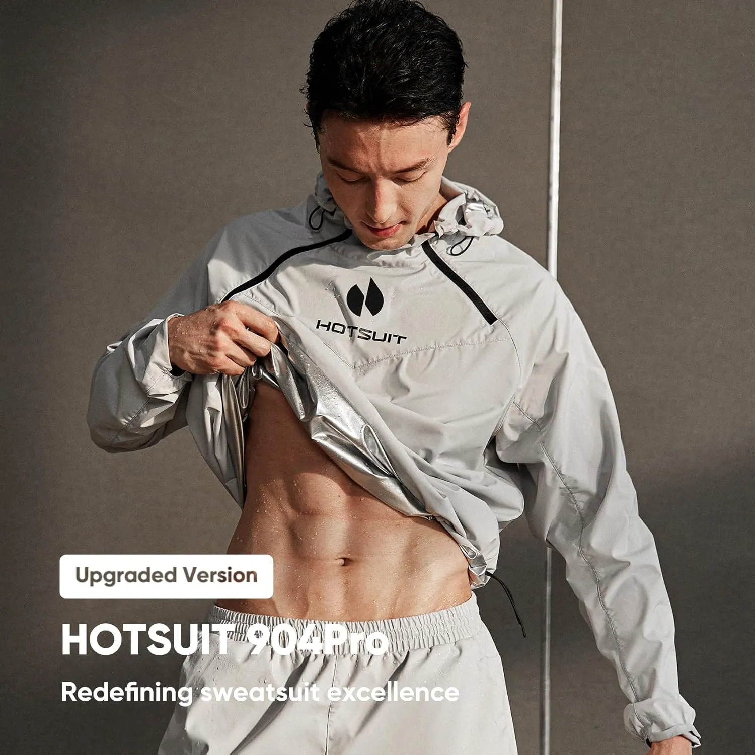 HOTSUIT High Tech Men’s Sauna Suit Sweat Jacket for Fitness Temperature Sensitive Logo Machine Washable