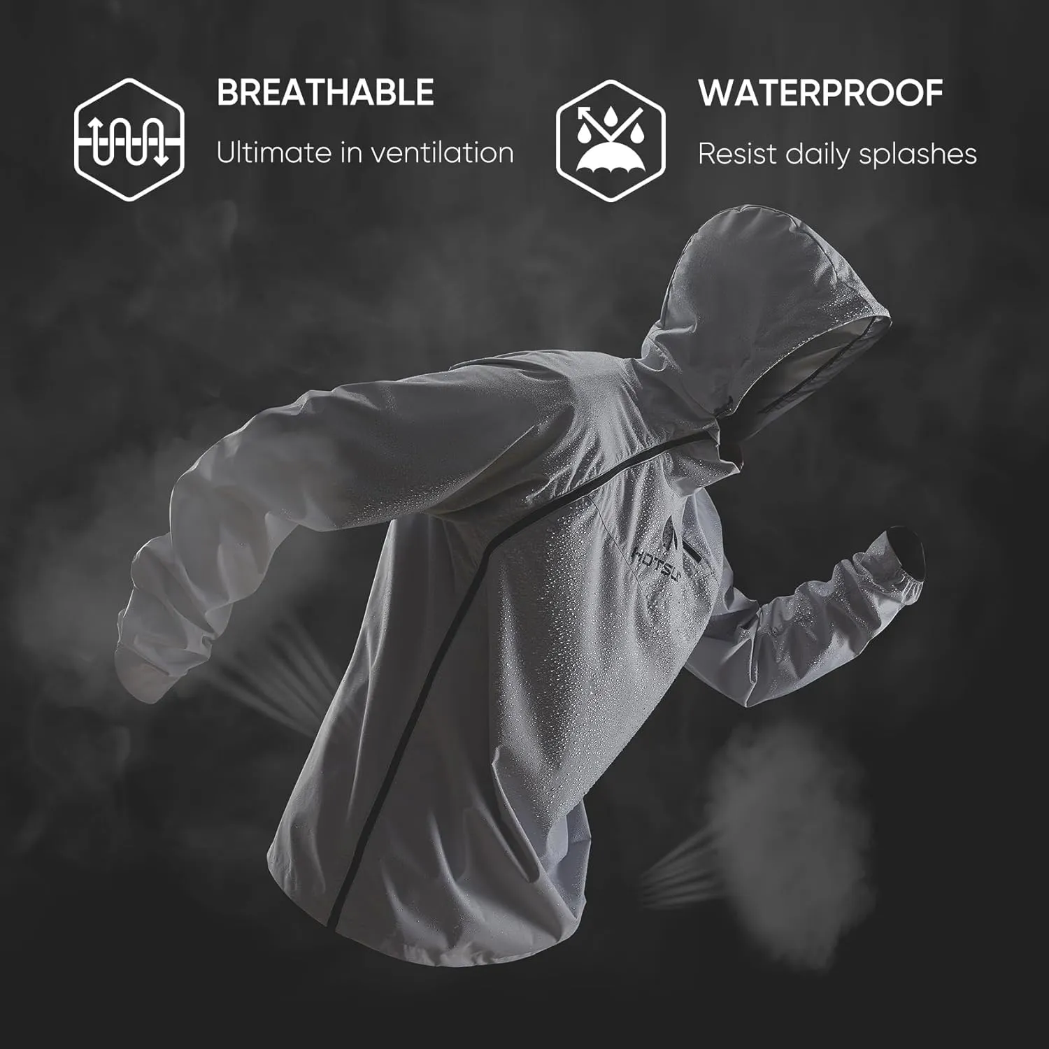 HOTSUIT High Tech Men’s Sauna Suit Sweat Jacket for Fitness Temperature Sensitive Logo Machine Washable