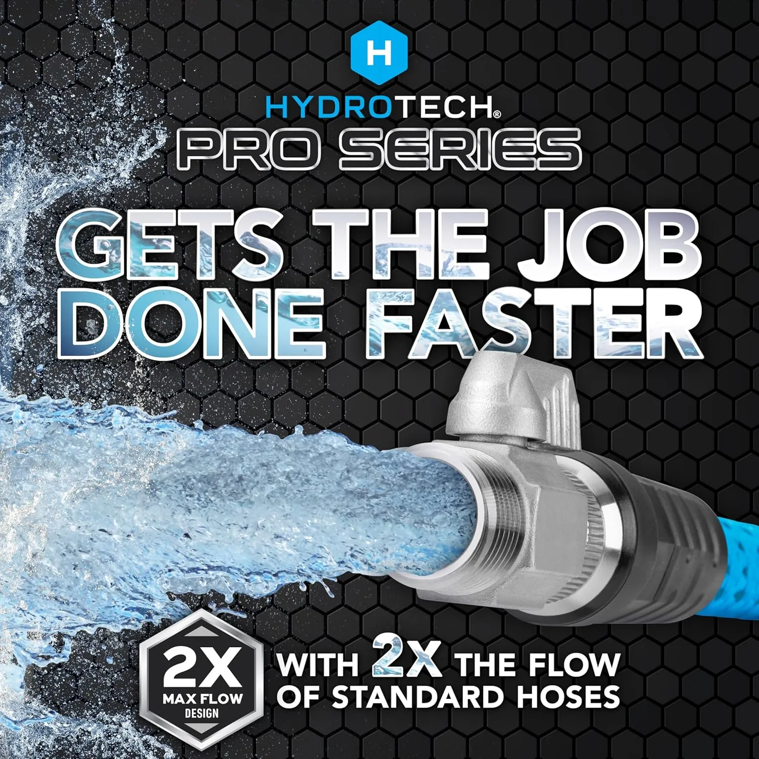 HydroTech 25 ft Expandable Garden Hose - Pro Series, 2x Max Flow, 3/4" No-Kink Flexibility, Lightweight Hose for Lawn, Garden, Car Washing, Deck and Patio Cleaning