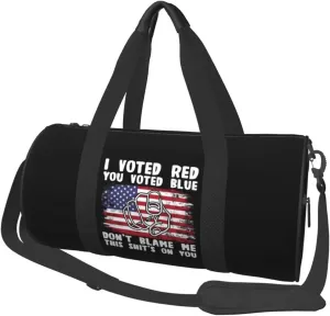 I Voted Red You Voted Blue Don'T Blame Me This Shit'S On You Duffel Bag Gym Bag Travel Sports Tote Large Foldable Beach Swim Yoga6