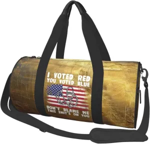 I Voted Red You Voted Blue Don'T Blame Me This Shit'S On You Duffel Bag Gym Bag Travel Sports Tote Large Foldable Beach Swim Yoga8