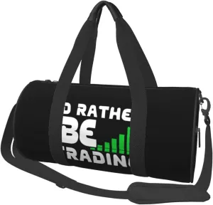 I'D Rather Be Trading Traders Forex Stocks Day Duffel Bag Gym Bag Travel Sports Tote Large Foldable Beach Swim Yoga3