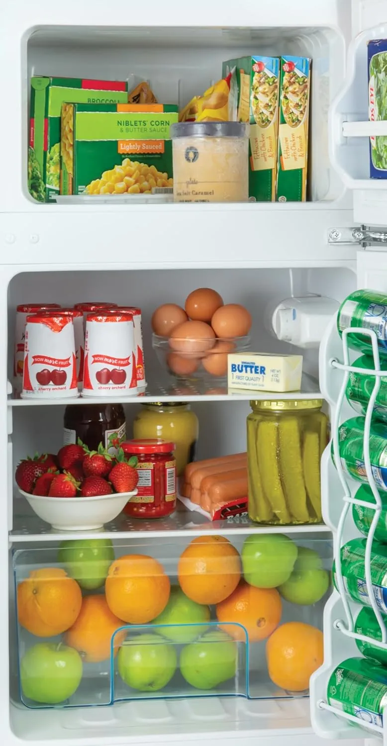 Igloo 3.2 Cu.Ft. Double Door Compact Refrigerator with Freezer - Slide Out Glass Shelf, Perfect for Homes, Offices, Dorms - Black