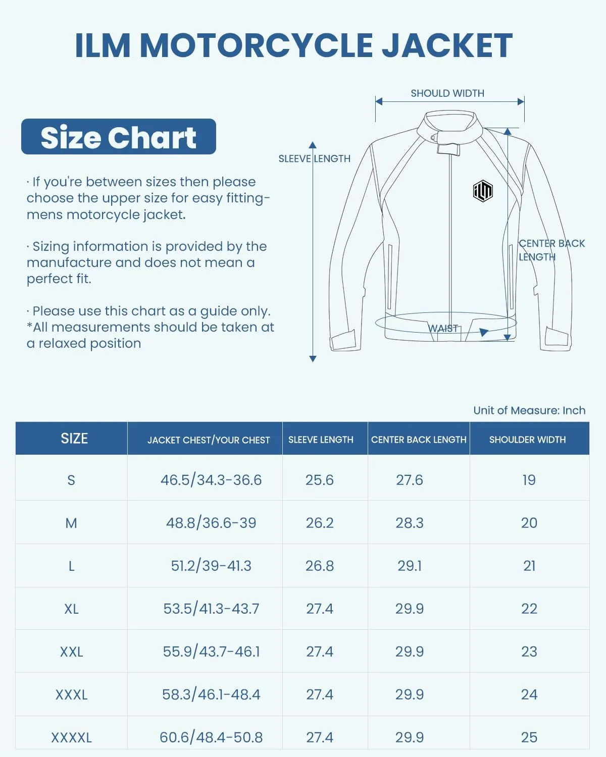 ILM Men’s Motorcycle Jacket with CE Armor and Detachable Thermal Liner All Season Waterproof Jacket Model JF1(Black,S)