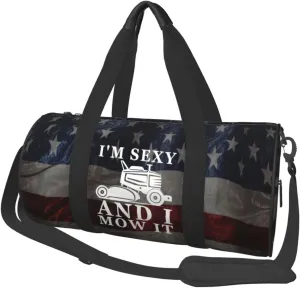 I'M Sexy And I Mow It Duffel Bag Gym Bag Travel Sports Tote Large Foldable Beach Swim Yoga5