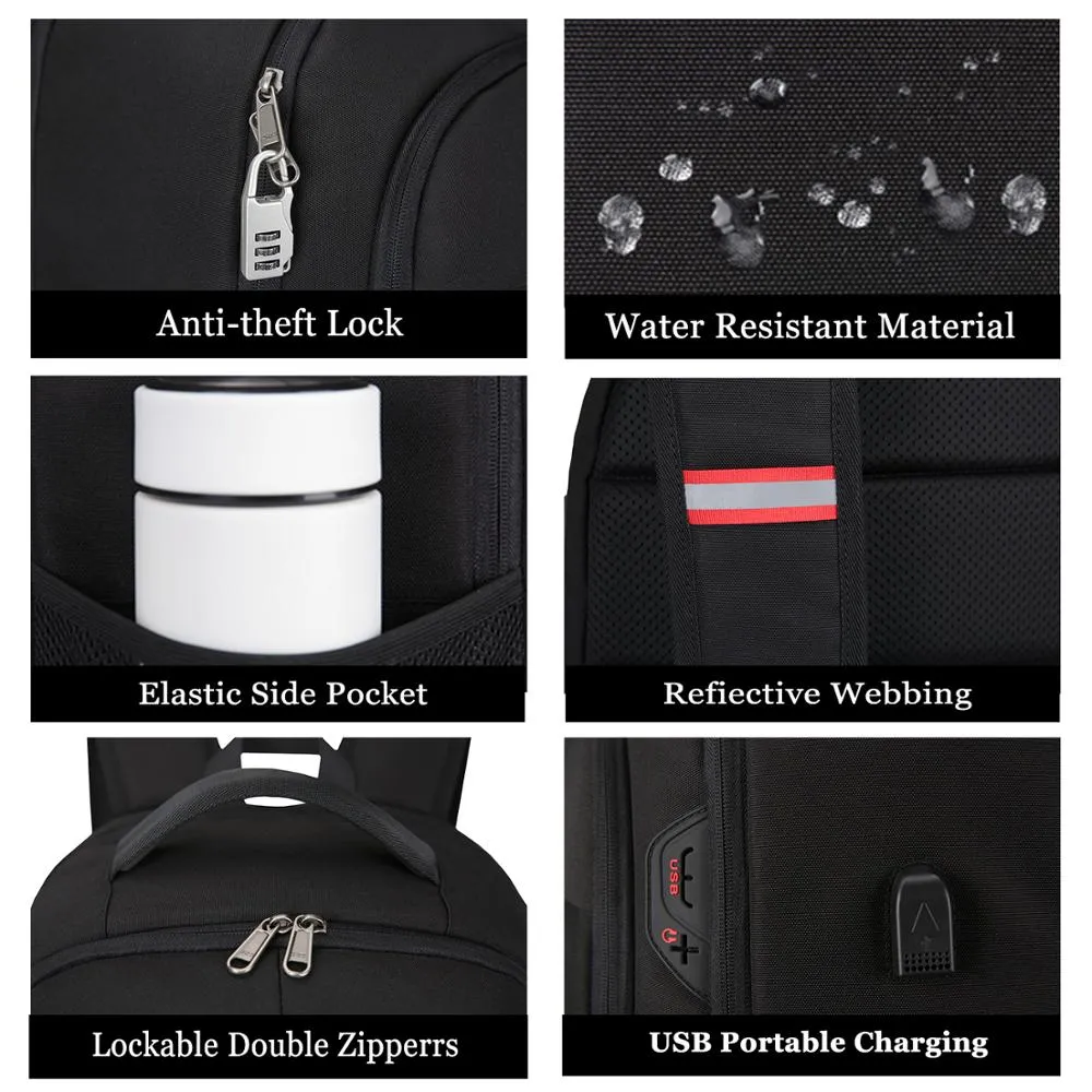 Inches Charging Backpack 17 Unisex For Rucksack Laptop Teenagers USB XQXA Timeless Men Unbelievable deal Scholl Travel
