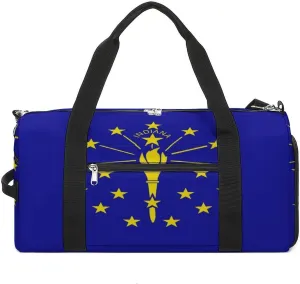 Indiana State Flag Gym Bag-Workout Organizer with Water Resistant Compartments for Gym Lovers, style-7-6
