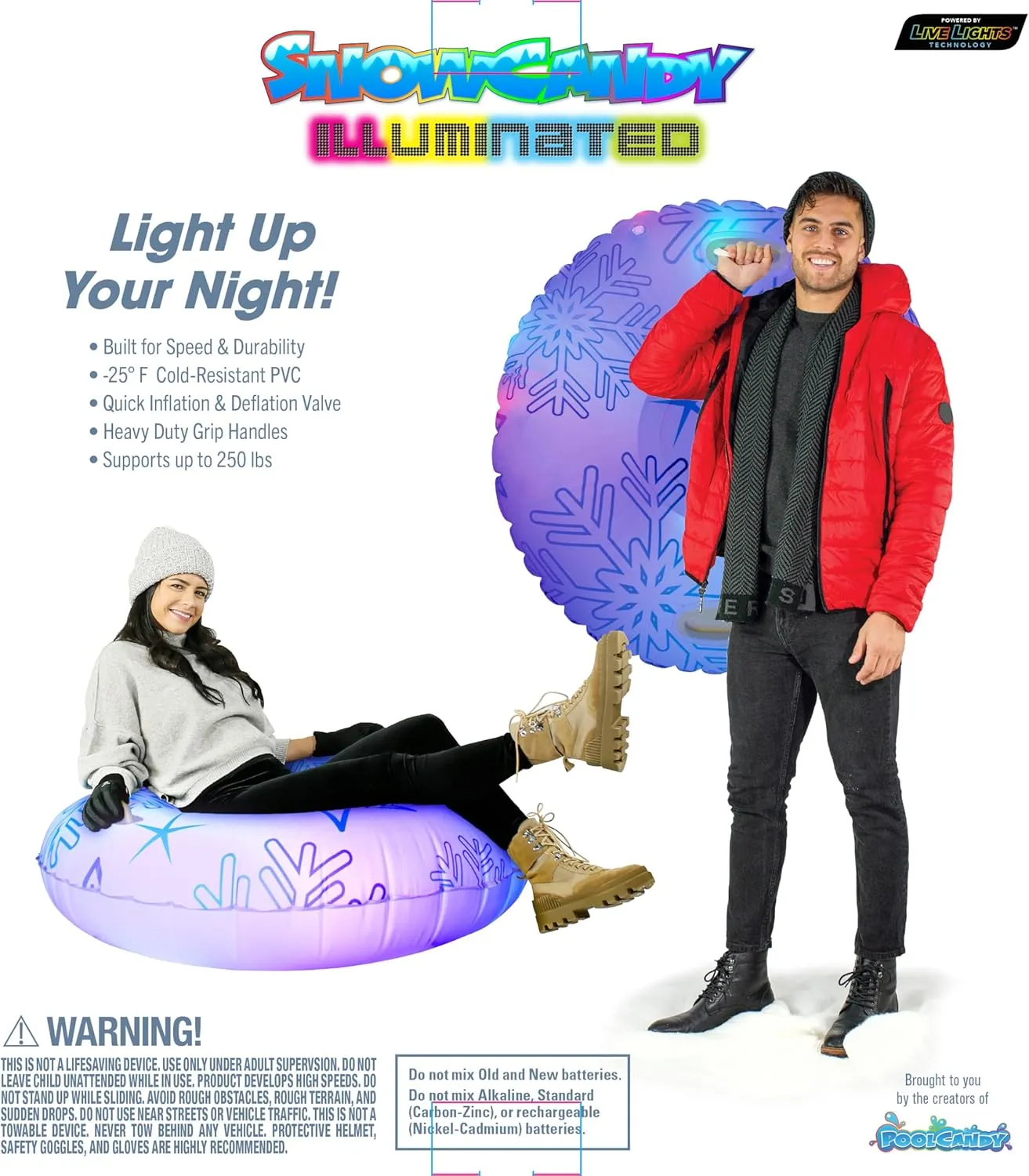 Inflatable Heavy Duty Snow Tubes.