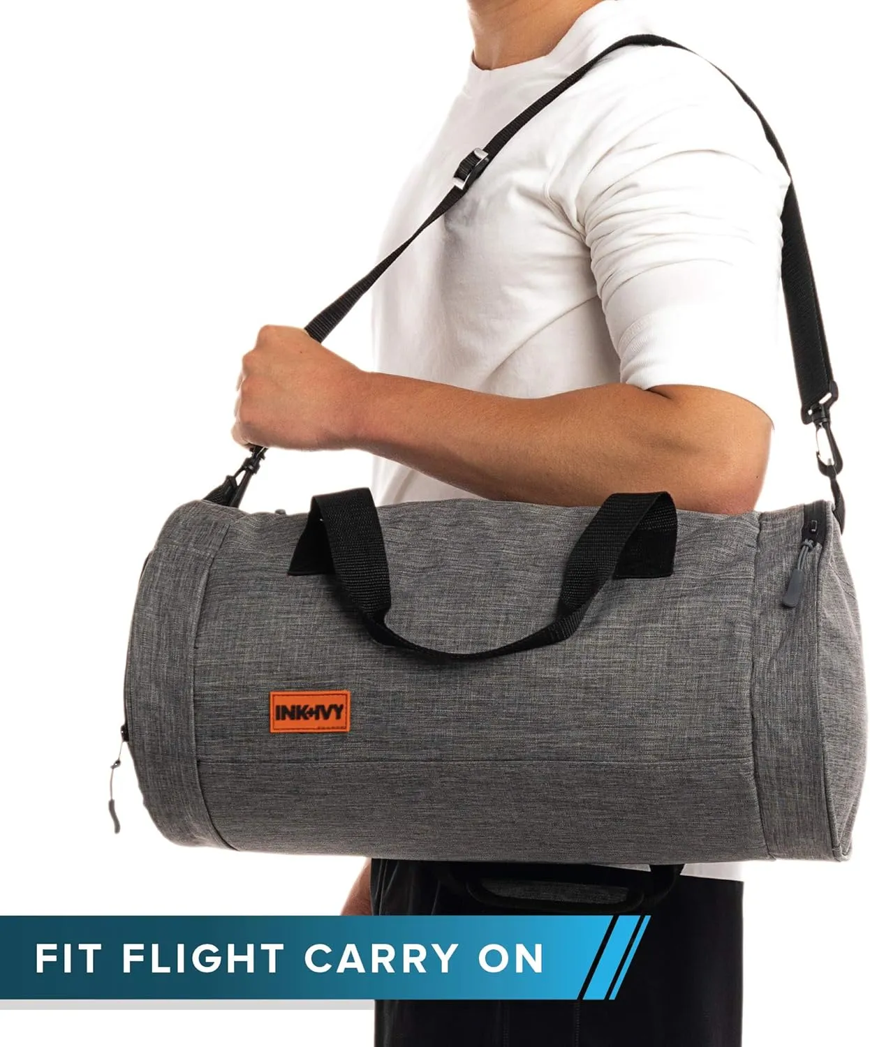 INK IVY Water Resistant Gym Bag with Separate Shoes Compartment