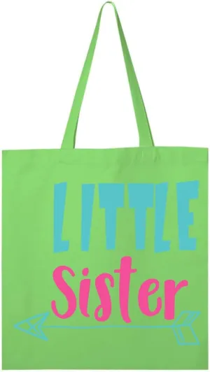inktastic Little Sister, Younger Sister, Arrow, Sibling Tote Bag