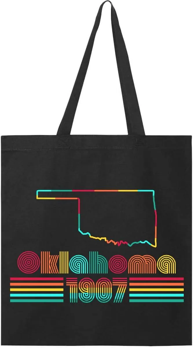 inktastic Oklahoma 1907 with Retro Font Tote Bag