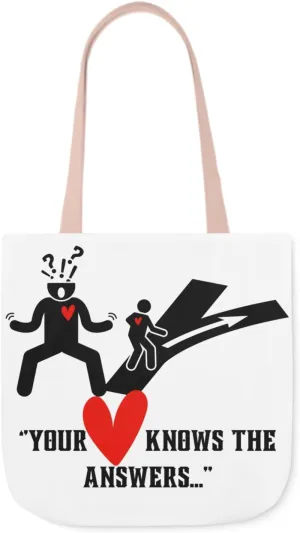 Inspirational Tote Bag, Eco-Friendly Reusable, Gift for Friends, Motivational Canvas Bag, Your Heart Knows the Answers