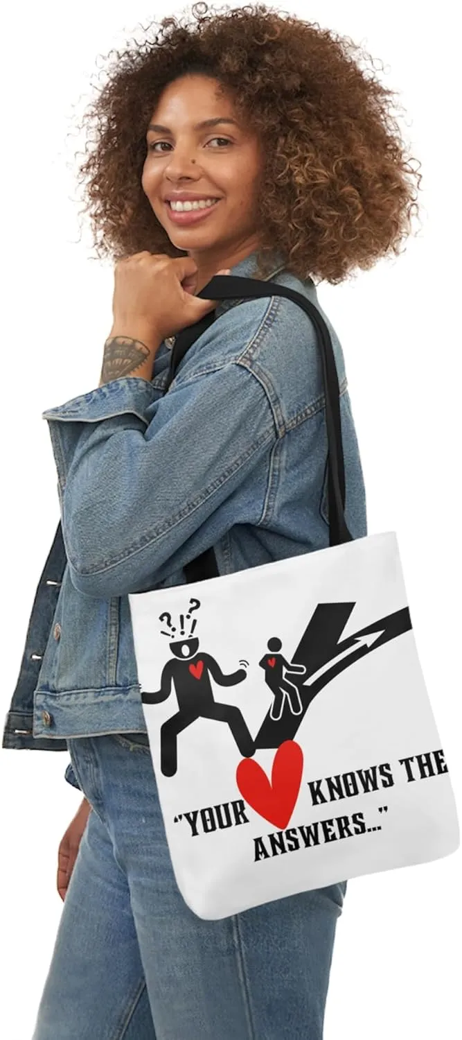 Inspirational Tote Bag, Eco-Friendly Reusable, Gift for Friends, Motivational Canvas Bag, Your Heart Knows the Answers