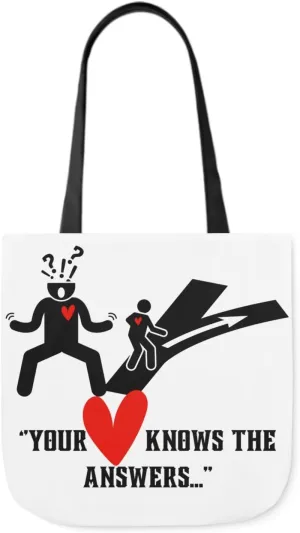 Inspirational Tote Bag, Eco-Friendly Reusable, Gift for Friends, Motivational Canvas Bag, Your Heart Knows the Answers