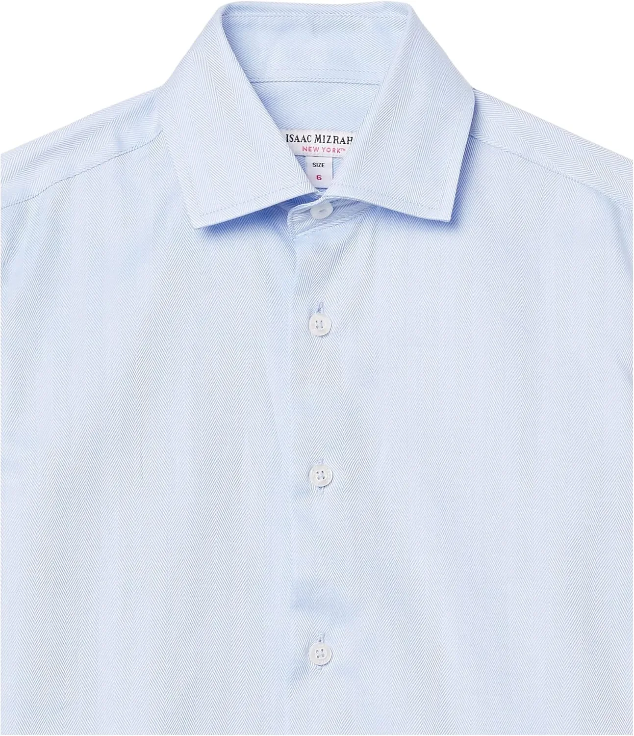 Isaac Mizrahi Boy's Long Sleeve Herringbone Solid Button Down Shirt