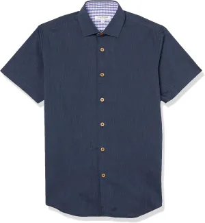 Isaac Mizrahi Boy's Short Sleeve Solid Button Down Shirt