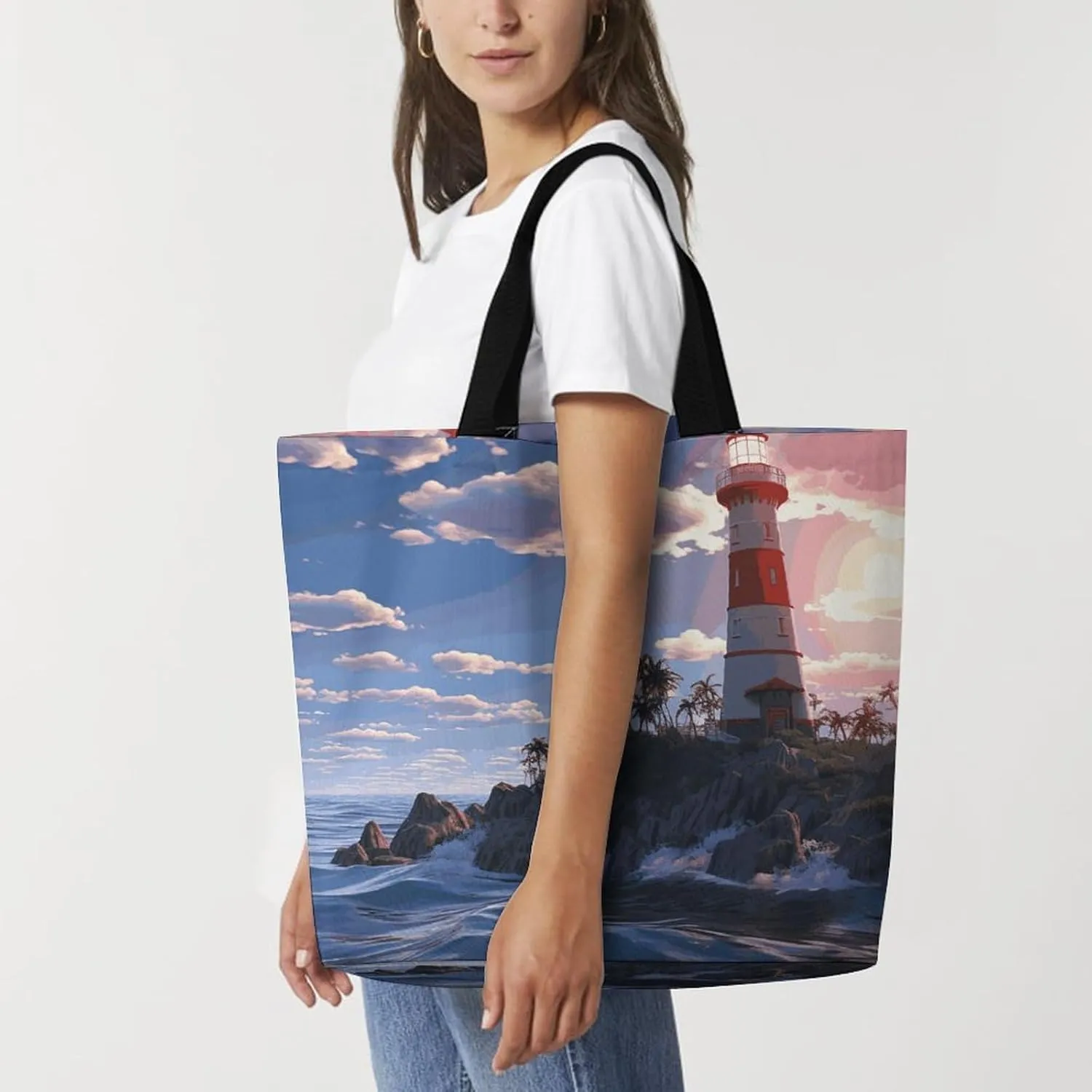 Italy-Tuscan Tote Bag for Women Reusable Grocery Shoulder Bags Shopping Bag for Travel, Groceries