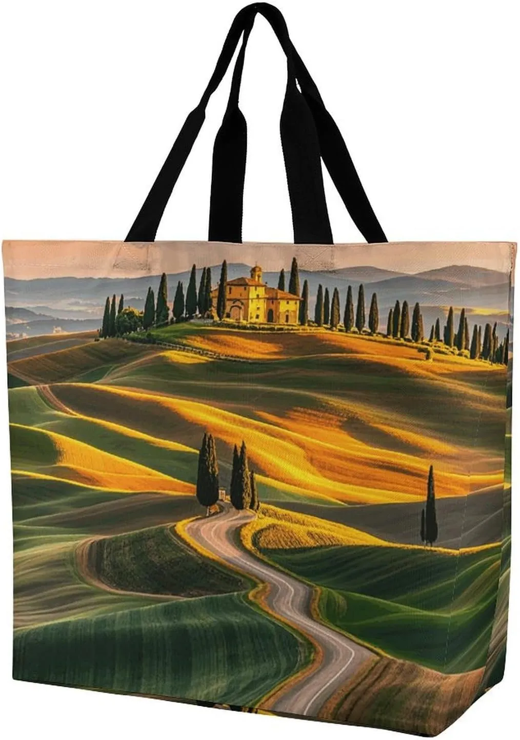 Italy-Tuscan Tote Bag for Women Reusable Grocery Shoulder Bags Shopping Bag for Travel, Groceries