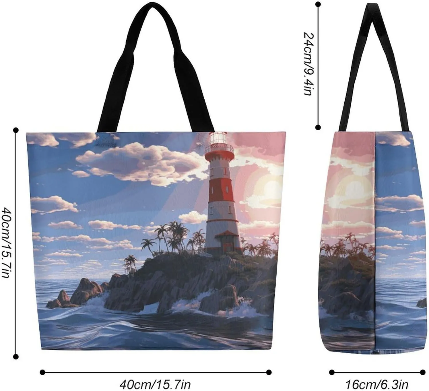 Italy-Tuscan Tote Bag for Women Reusable Grocery Shoulder Bags Shopping Bag for Travel, Groceries