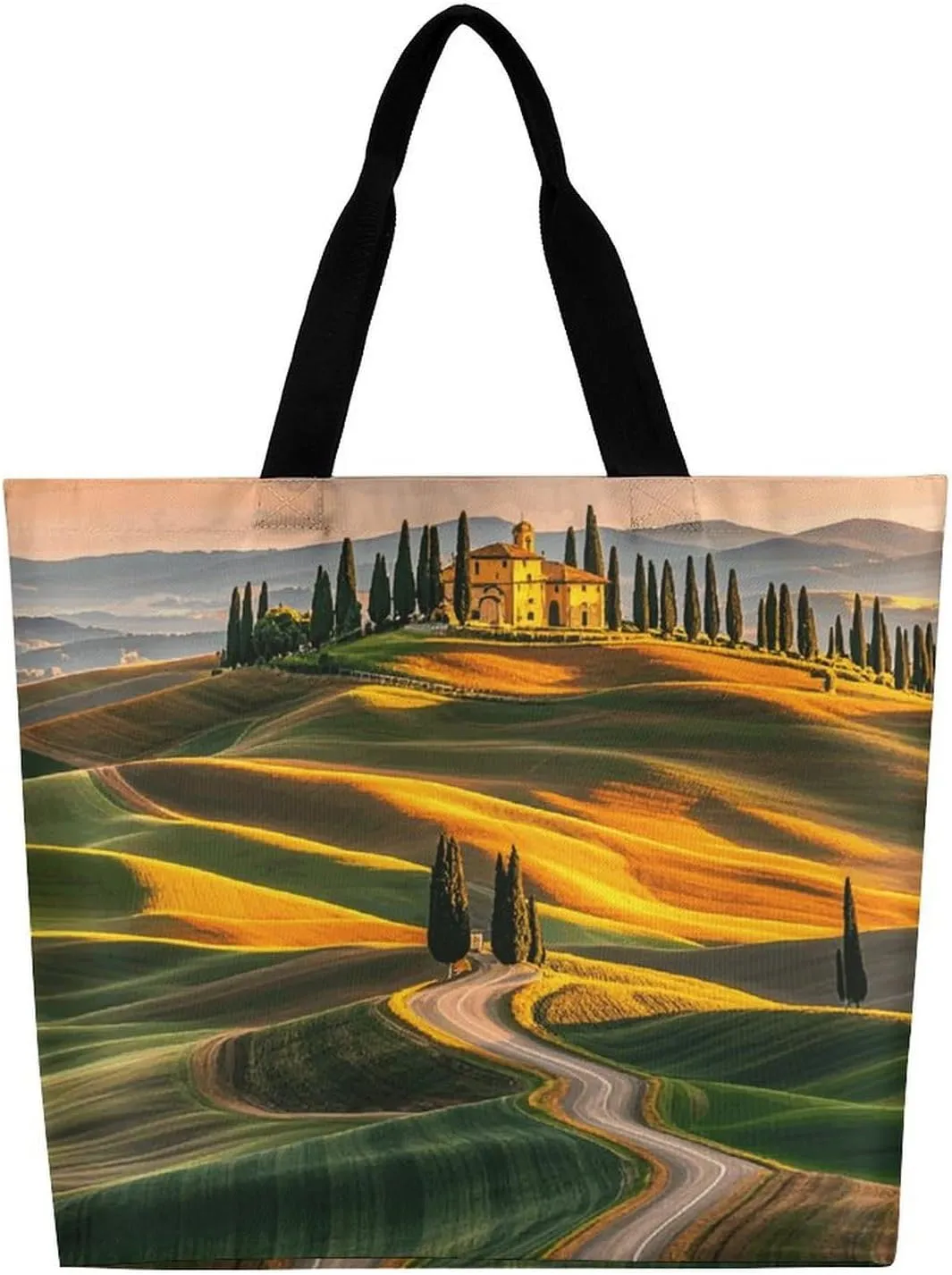 Italy-Tuscan Tote Bag for Women Reusable Grocery Shoulder Bags Shopping Bag for Travel, Groceries