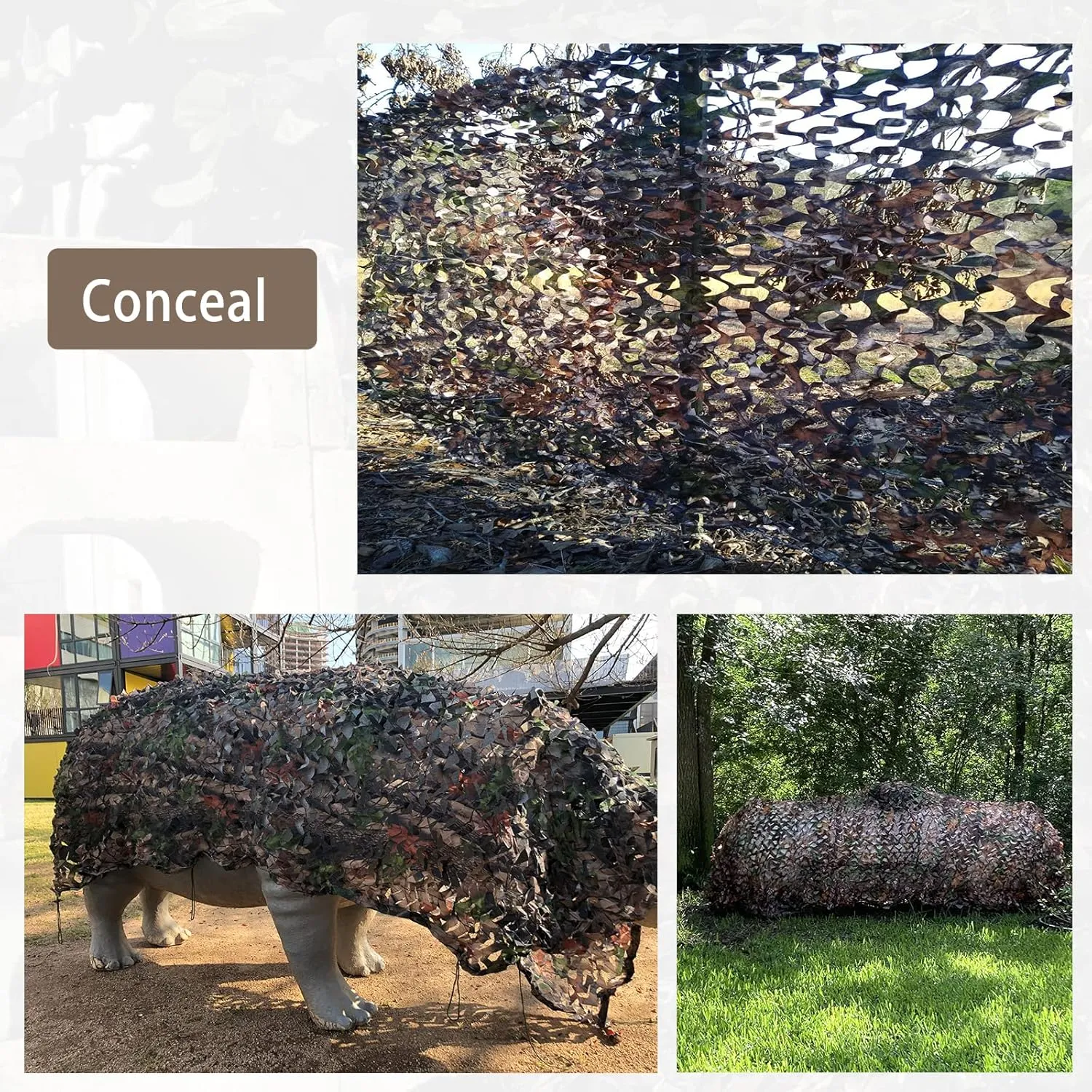 iunio Camo Netting Camouflage Netting, 10ft×10ft, 10x20ft, 20ft×20ft, Mesh Backing Oxford Fabric Camo Net Military Surplus, Hunting Blind for Deer Stand, Party Decorations, Photograph and Car Cover