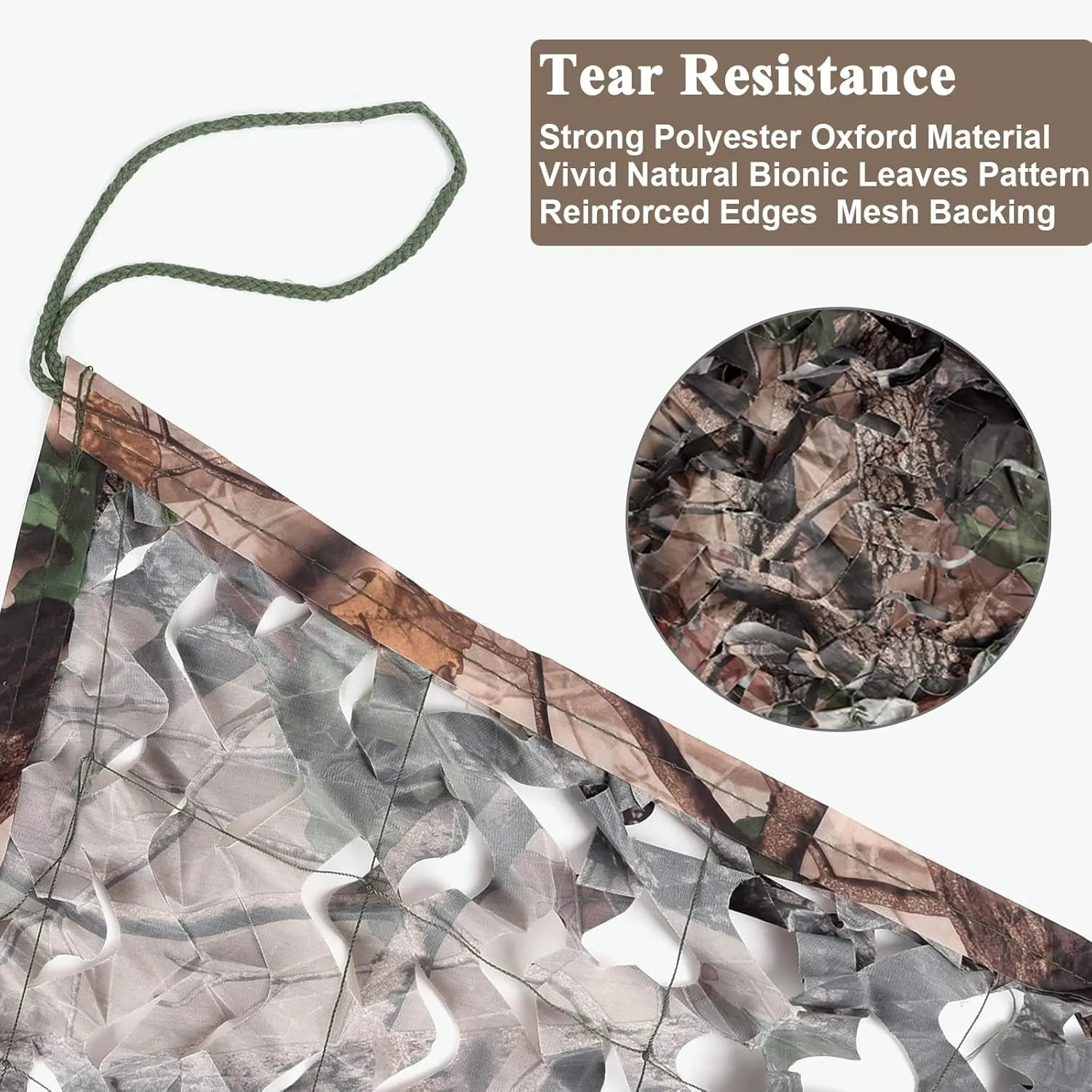 iunio Camo Netting Camouflage Netting, 10ft×10ft, 10x20ft, 20ft×20ft, Mesh Backing Oxford Fabric Camo Net Military Surplus, Hunting Blind for Deer Stand, Party Decorations, Photograph and Car Cover