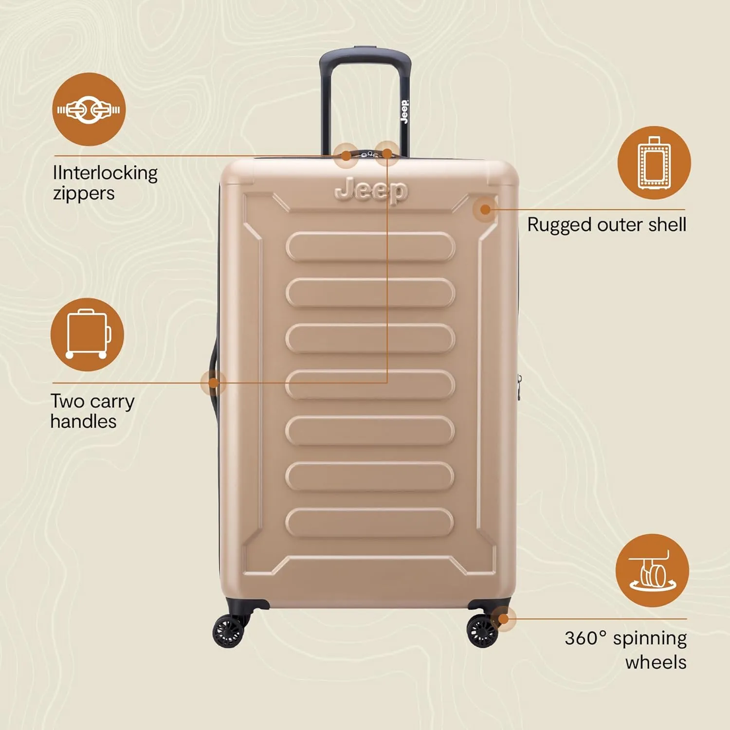 Jeep JH004C Hardside Expandable Luggage with Spinner Wheels