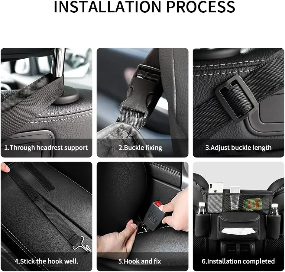 JEYODA Car Handbag Holder Between Seats Suede Large Capacity Car Purse Holder Automotive Consoles & Organizers for Document Phone Storage Car Organizer(1925-style 2 grey)