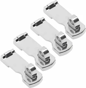Jiawu Boat Anti Rattle Latch, 316 Stainless Steel Marine Deck Lock Hasp,Lockable Hold Down Clamp Anti Rattle Latch Fastener Boat Yacht Accessory, 4 Pack