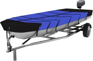 Jon Boat Covers 16-18ft Heavy Duty Waterproof 420D Marine Grade UV Resistant, Fits 16ft Long and Beam Width up to 75 inches, Blue (16-18FT)