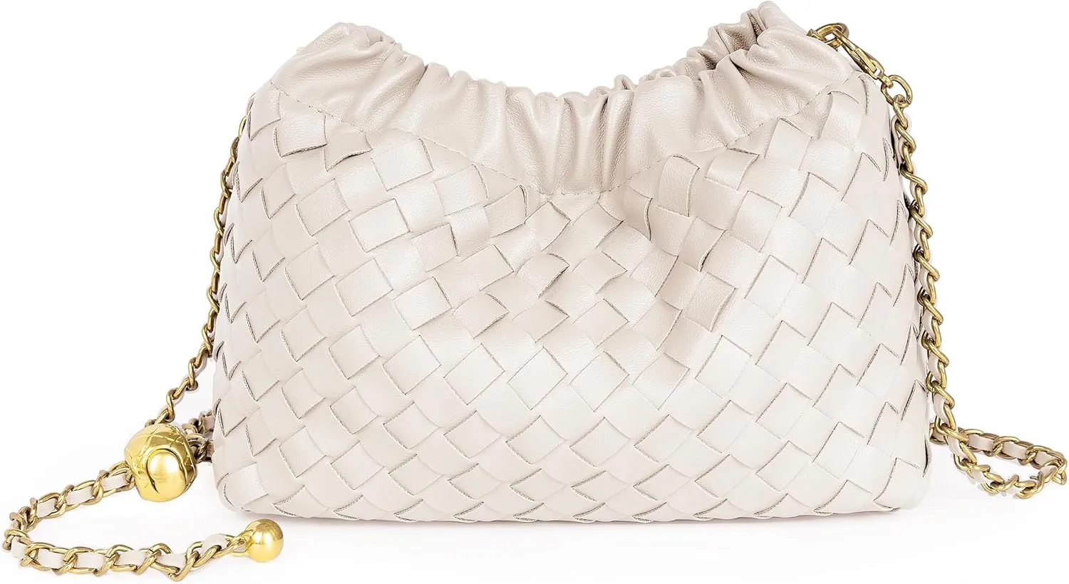 Joryin Woven Women's Crossbody Bag & Evening Purse, Trendy Dumpling Clutch & Hobo Cloud Shoulder Bag Trendy Dumpling Clutch