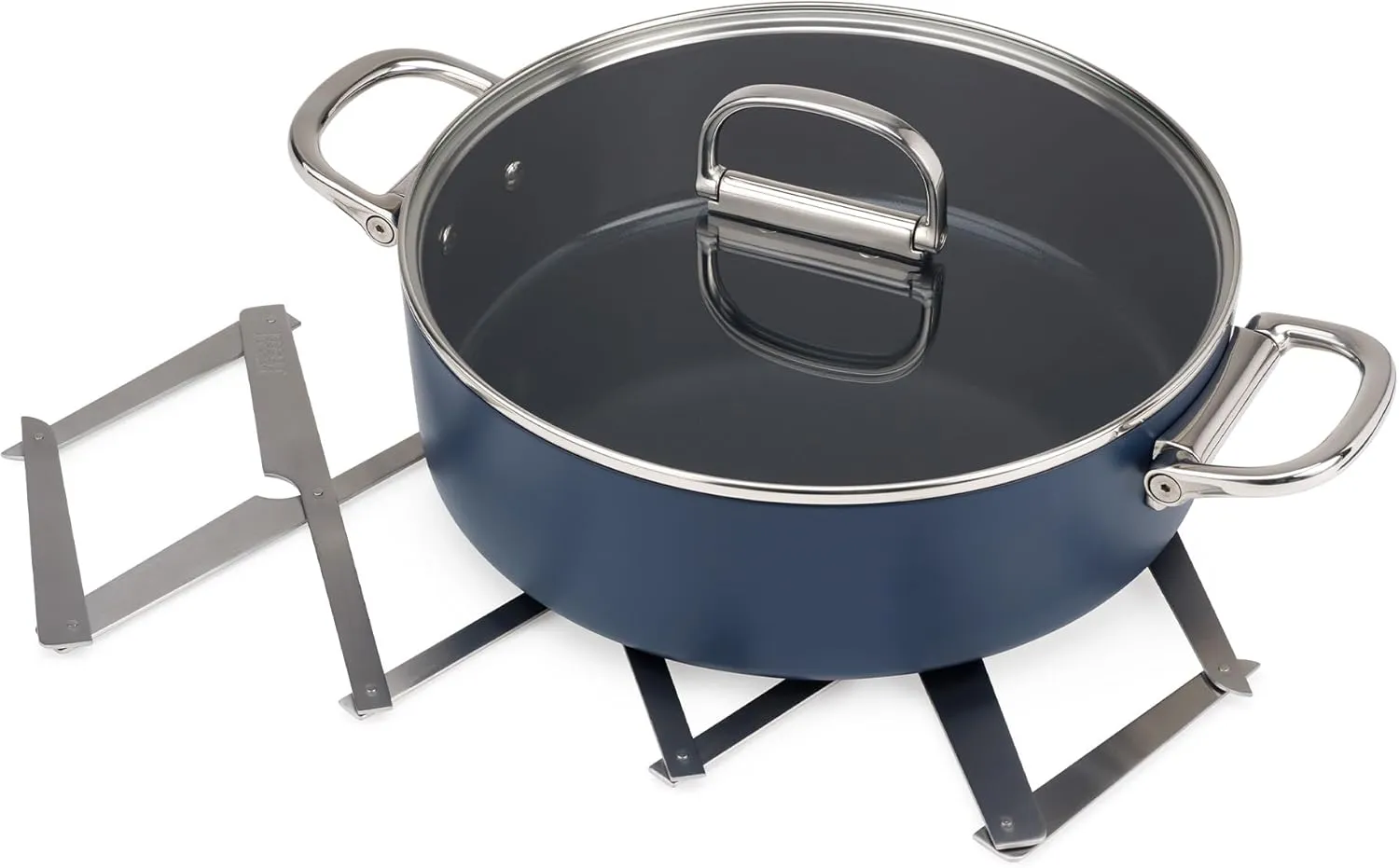 Joseph Joseph Space Folding Expandable Trivet for Hot Pots and Pans, Expanding Nonslip Stand, Heat Resistant mat for Kitchen Counter - Stainless Steel